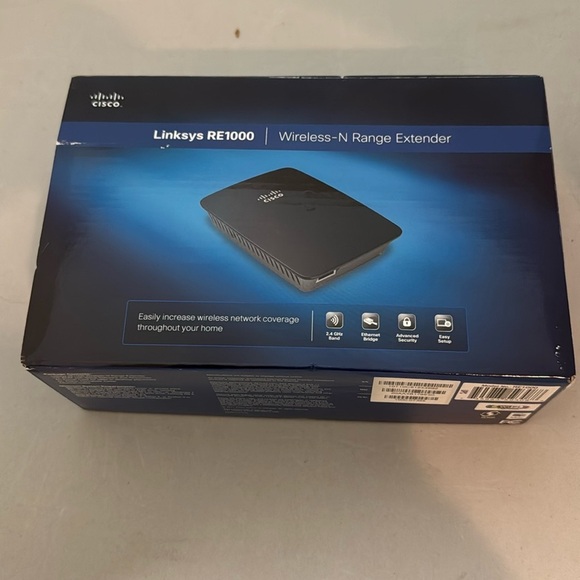 Wireless-N range Extender in Black linksys RE 1000 - Picture 1 of 3